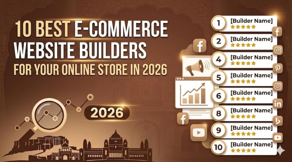 Best ecommerce website builders infographic for creating and growing an online store in 2026