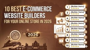 Best ecommerce website builders infographic for creating and growing an online store in 2026